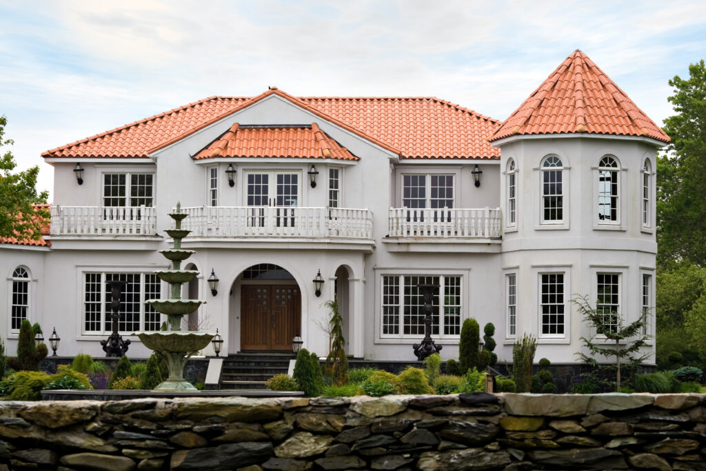 Large Mansion with classic architecture & tile roof