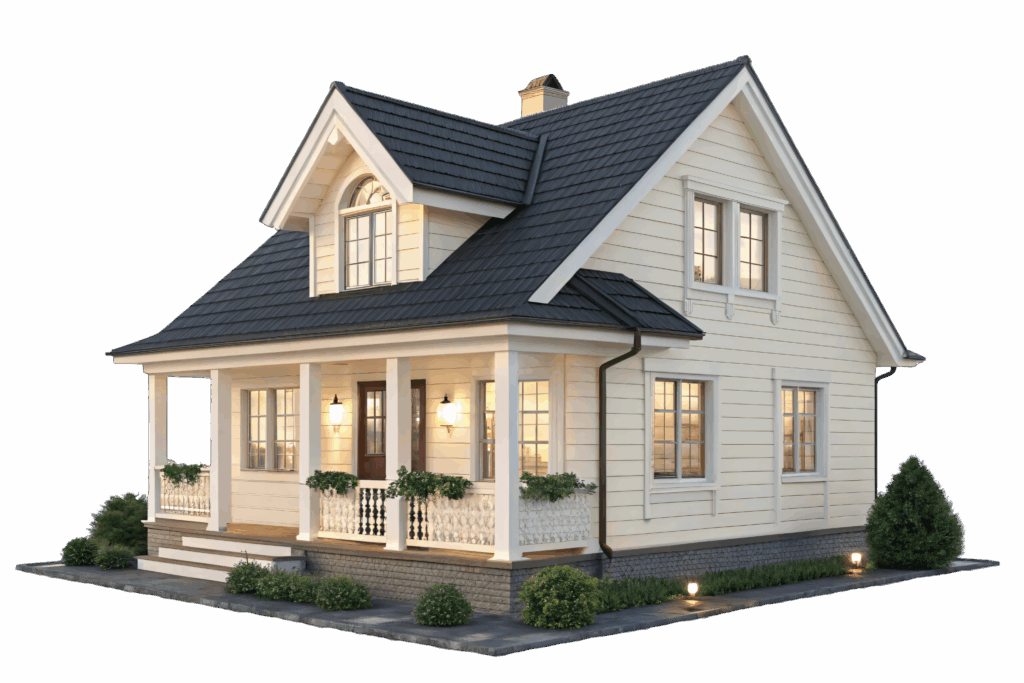 Warm, inviting cream-colored house exterior