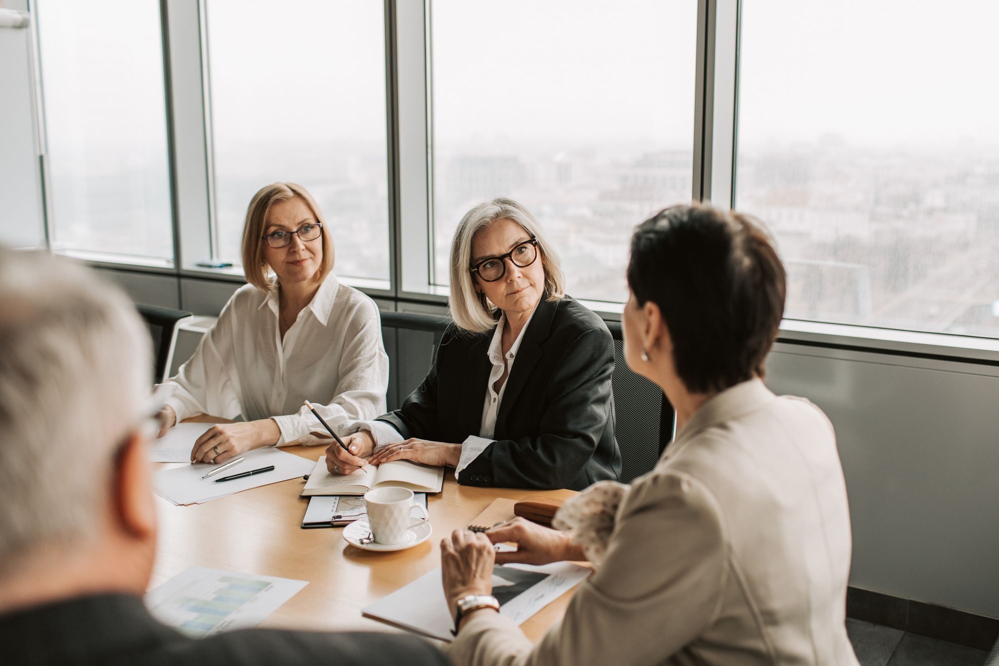 Team meeting around a conference table